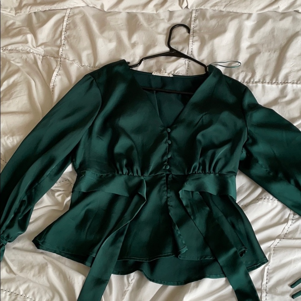 Silky Emerald Blouse